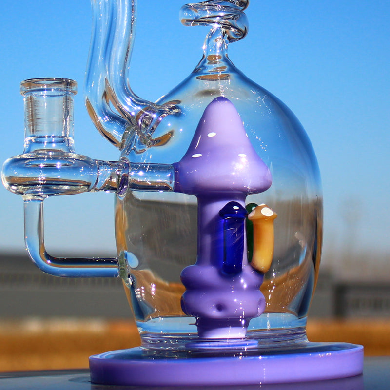 Approx. 11" Spiral Mushroom Recycler Water Pipe w/ Circ Perc Daze Supply
