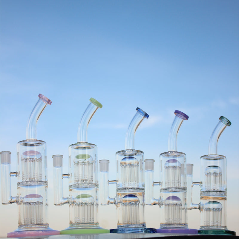 10.6" Glass Straight Water Pipe w/ Dual Arm Percolators Daze Supply