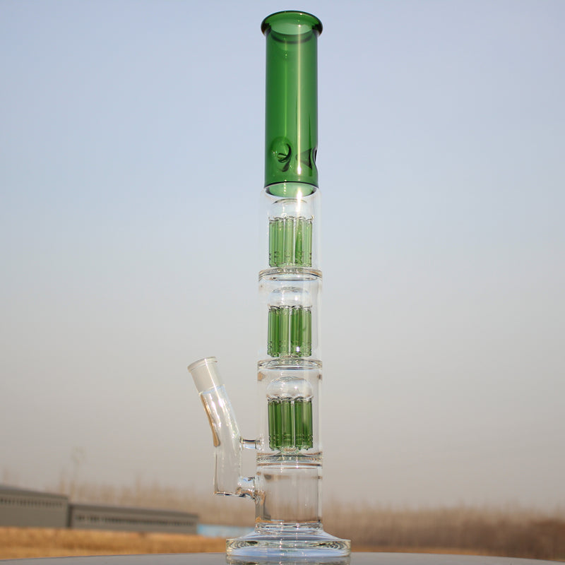 Approx. 19" Triple Tree Percolator Glass Water Pipe Daze Supply