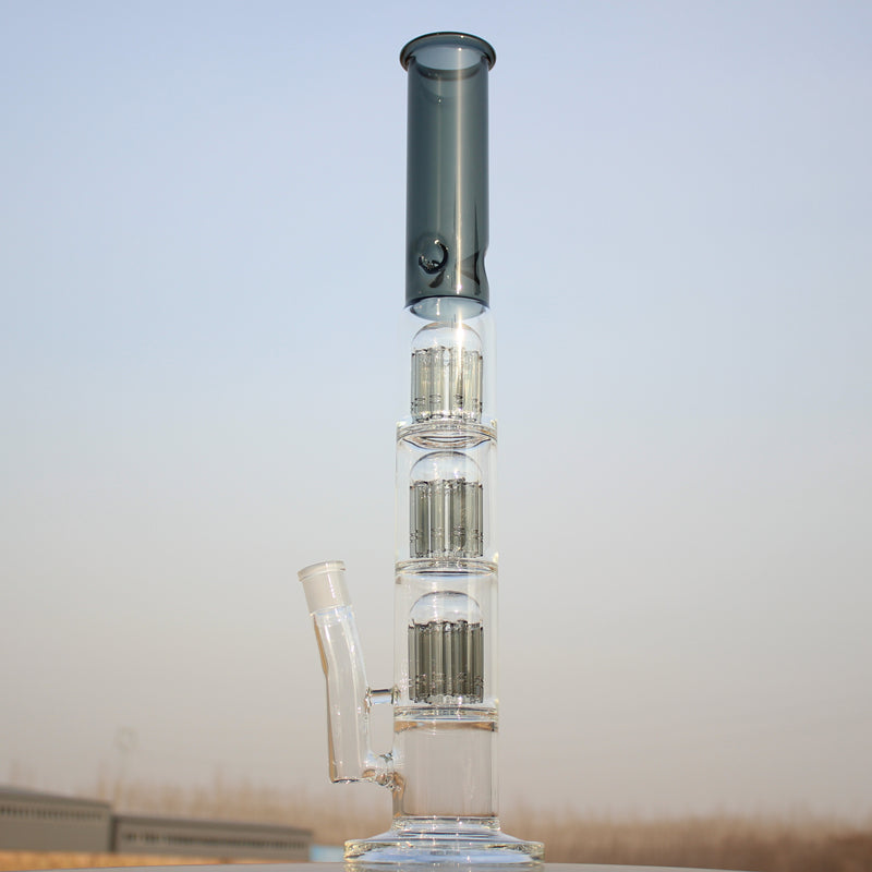 Approx. 19" Triple Tree Percolator Glass Water Pipe Daze Supply