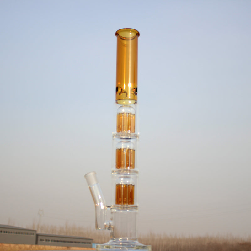 Approx. 19" Triple Tree Percolator Glass Water Pipe Daze Supply