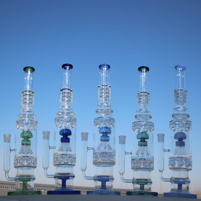 19.5" Jellyfish Sprinkler & Matrix Perc Glass Water Pipe Daze Supply