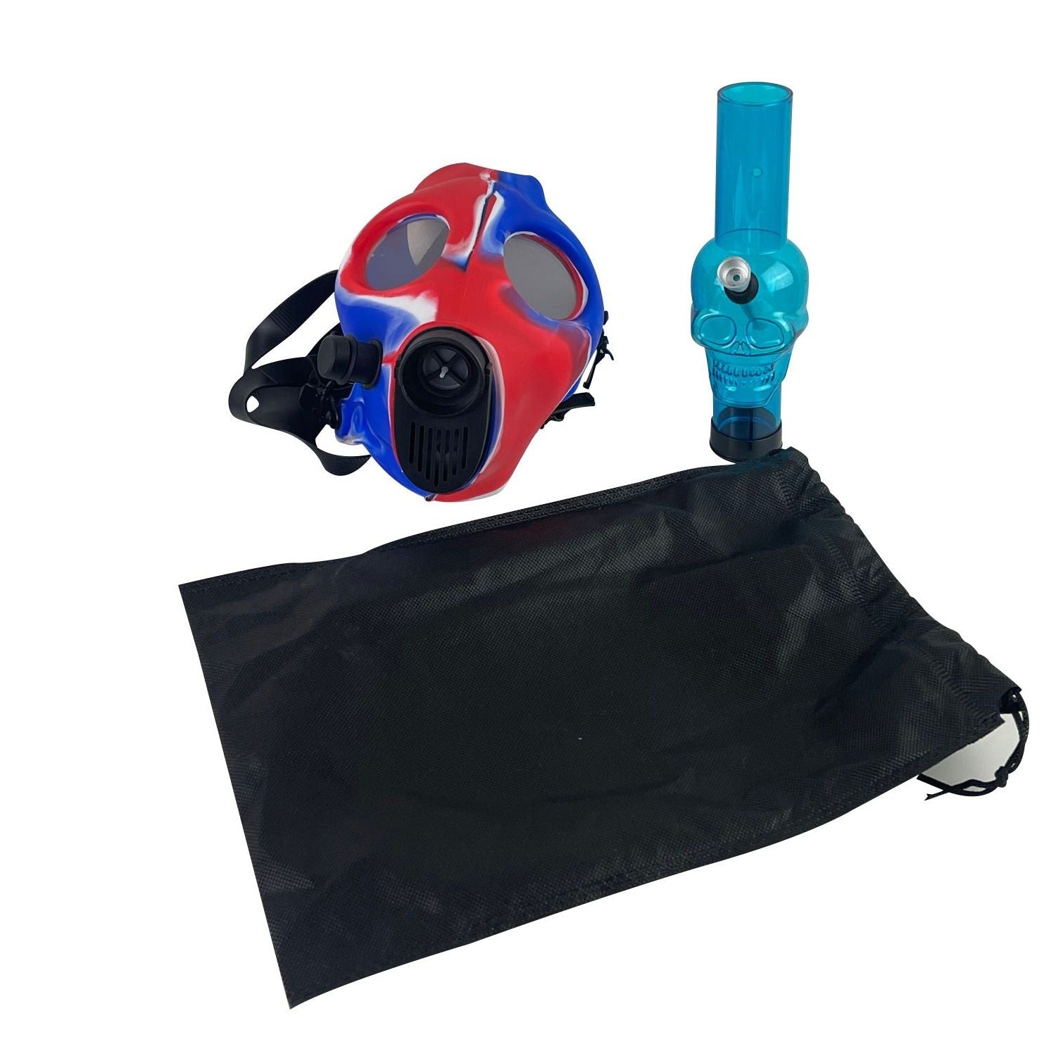 Multi-Colored Silicone Skull Gas Mask Bong Glass City Pipes
