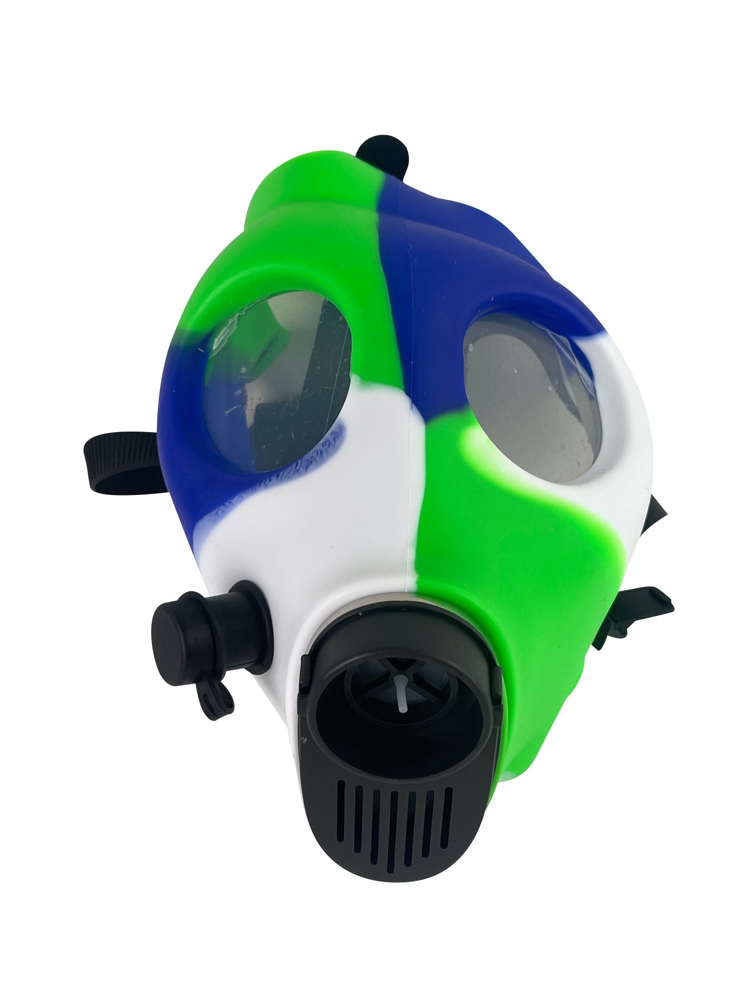 Multi-Colored Silicone Skull Gas Mask Bong Glass City Pipes
