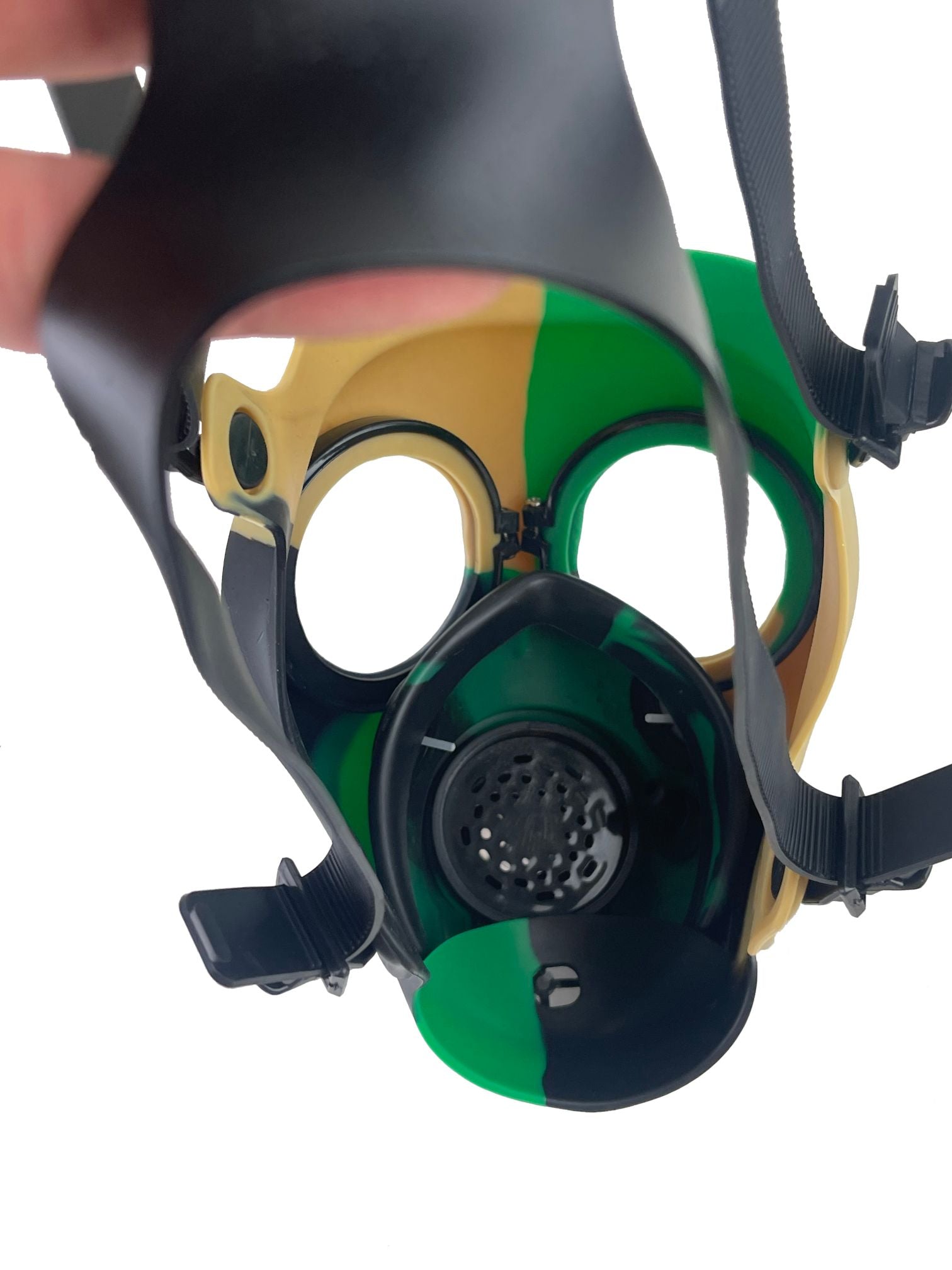 Multi-Colored Silicone Skull Gas Mask Bong Glass City Pipes