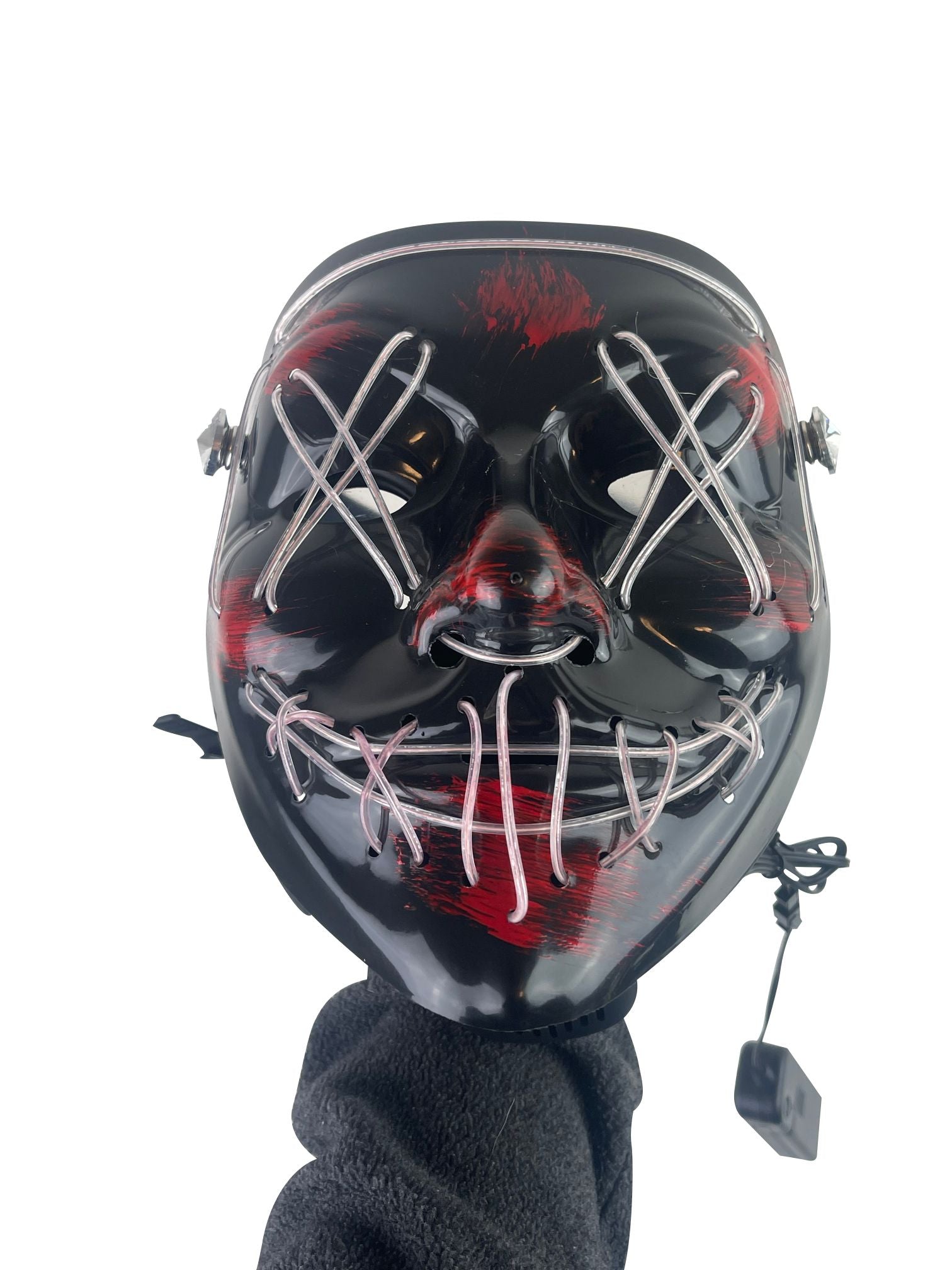Light Up Black Plated Gas Mask Bong Glass City Pipes