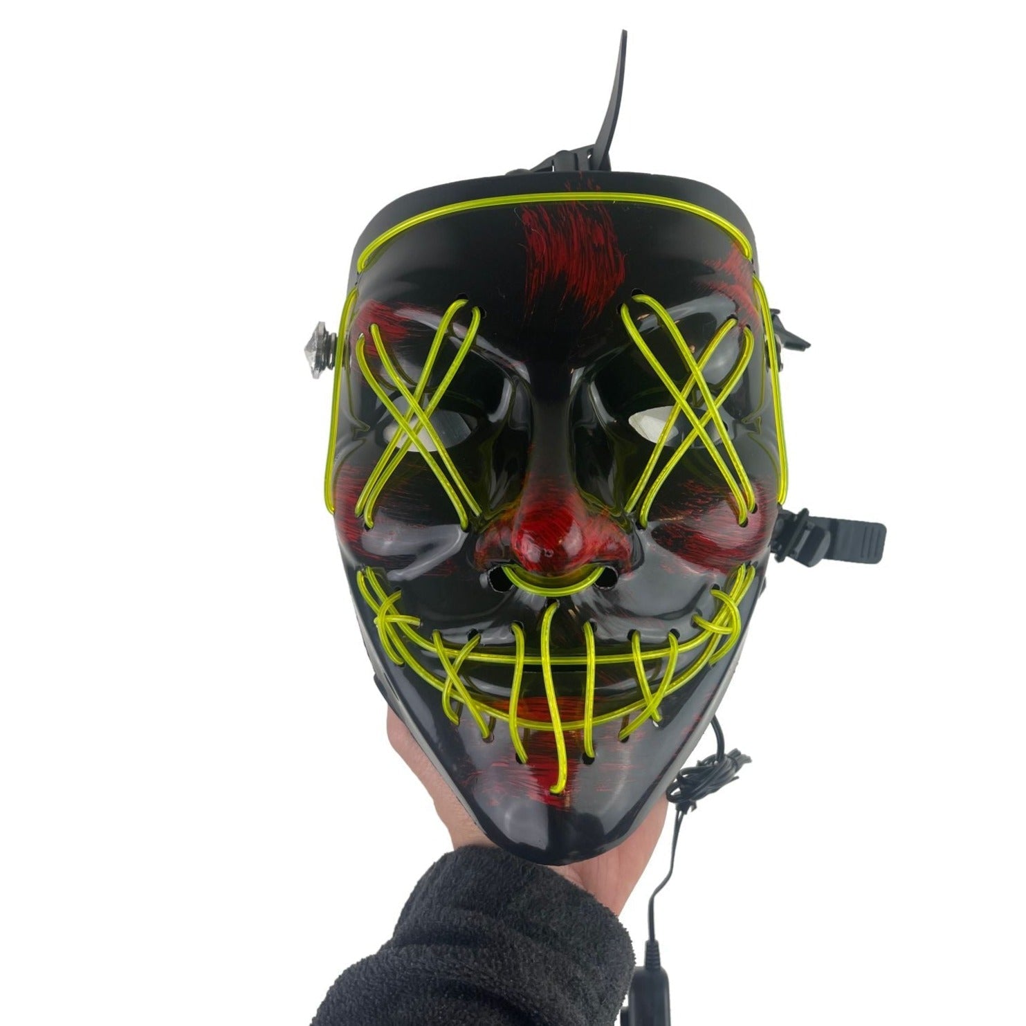 Light Up Black Plated Gas Mask Bong Glass City Pipes