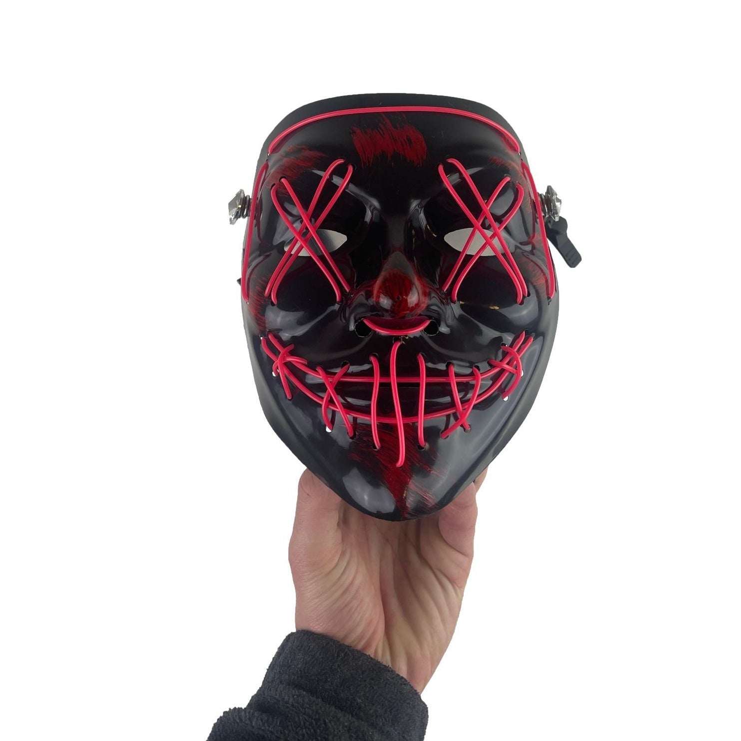 Light Up Black Plated Gas Mask Bong Glass City Pipes