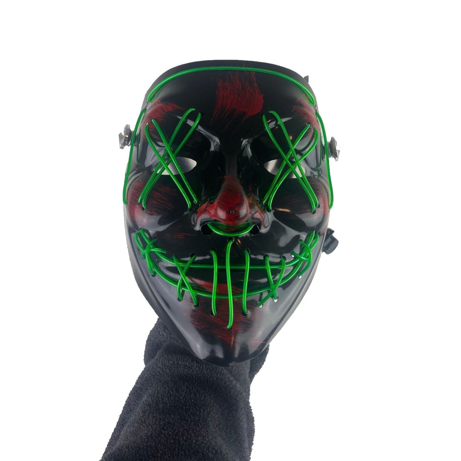 Light Up Black Plated Gas Mask Bong Glass City Pipes