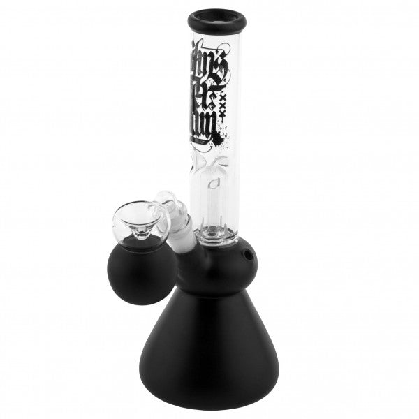 Amsterdam | 12" Black Glass Water Pipe w/ Dome Perc Amsterdam