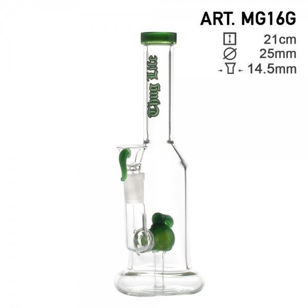 Thug Life | 8" Green Water Pipes w/ Custom Perc Thug Life
