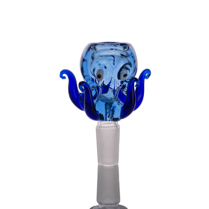 Blue Octopus Glass Bong Bowl - 14mm