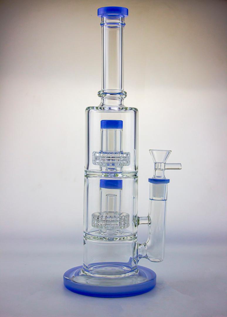 Approx. 12&quot; Dual Matrix Percolator Glass Water Pipe Daze Supply