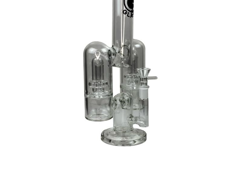 Daze Glass - 14&quot; Rocket Ship Dual Showerhead Perc Glass Water Pipe