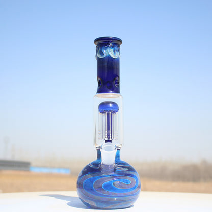 10.5&quot; Blue Buddha Glass Water Pipe w/ Coil Perc Daze Supply