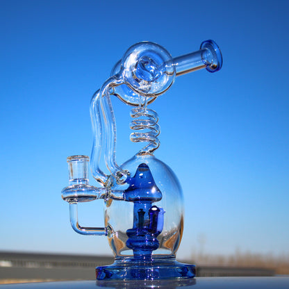 Approx. 11&quot; Spiral Mushroom Recycler Water Pipe w/ Circ Perc Daze Supply