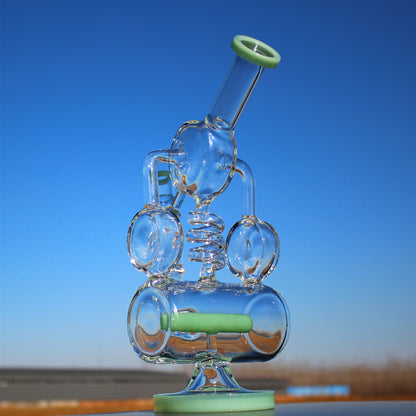 12.5&quot; Recycler Style Inline Perc Water Pipe w/ Spring Body Daze Supply