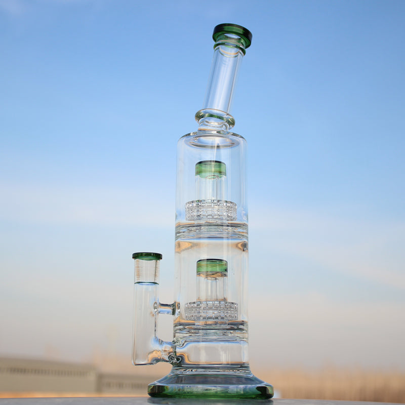 Approx. 12&quot; Dual Matrix Percolator Glass Water Pipe Daze Supply