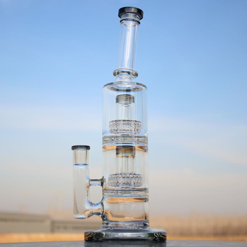 Approx. 12&quot; Dual Matrix Percolator Glass Water Pipe Daze Supply