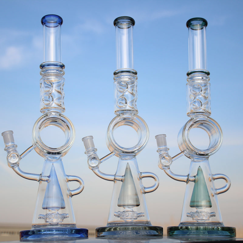 18.5&quot; Recycler Style Donut Percolator Glass Water Pipe Daze Supply