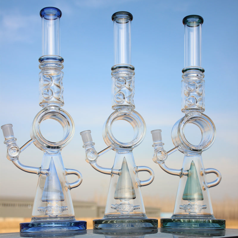 18.5&quot; Recycler Style Donut Percolator Glass Water Pipe Daze Supply