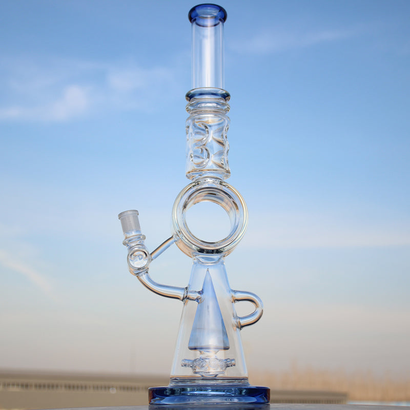 18.5&quot; Recycler Style Donut Percolator Glass Water Pipe Daze Supply