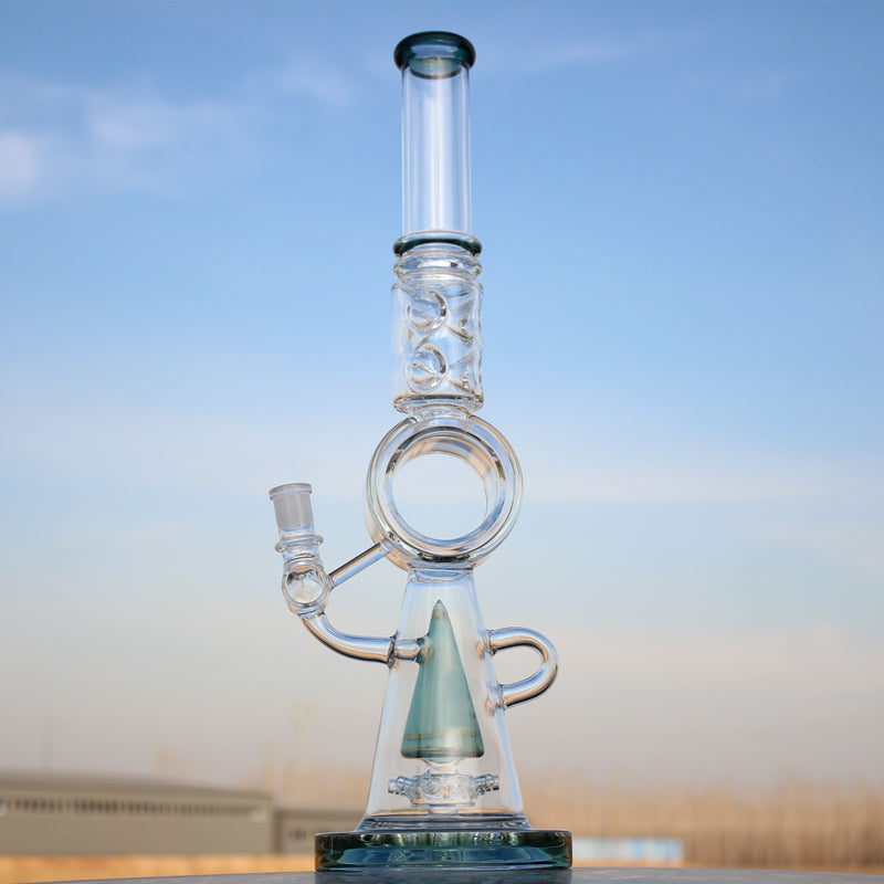 18.5&quot; Recycler Style Donut Percolator Glass Water Pipe Daze Supply