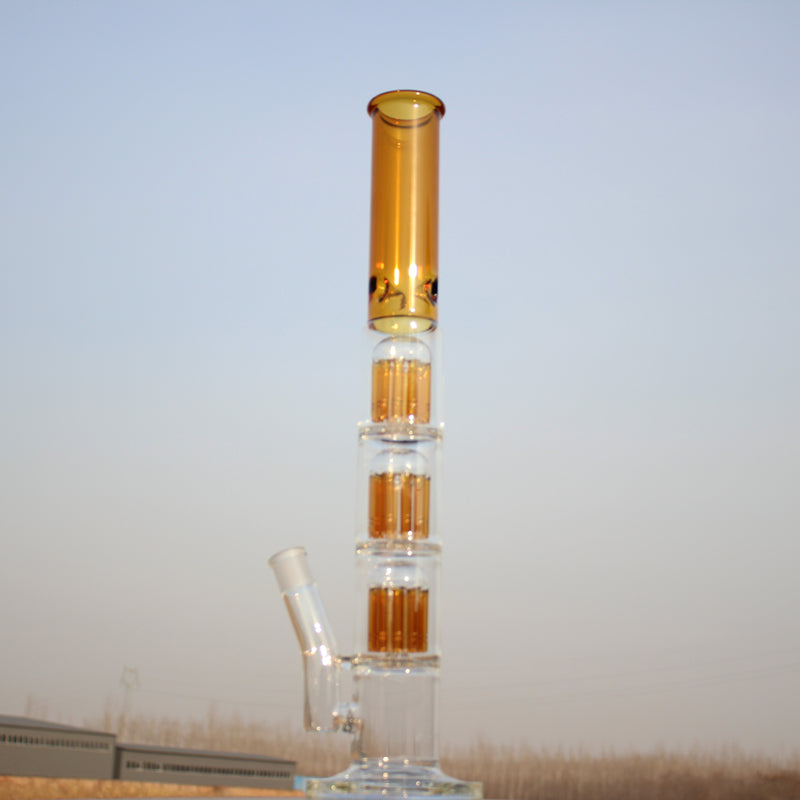 Approx. 19&quot; Triple Tree Percolator Glass Water Pipe Daze Supply