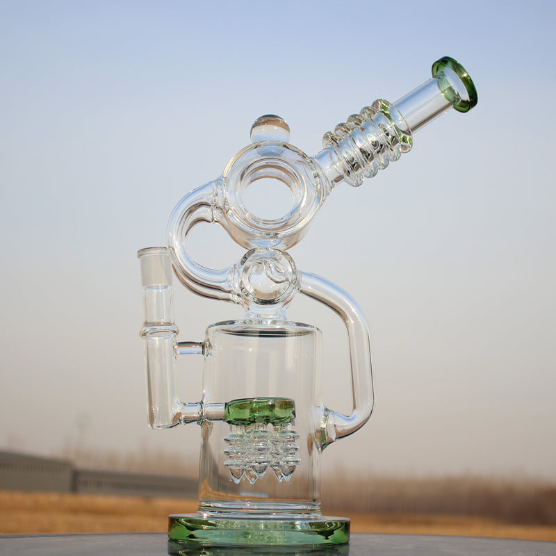 Approx. 11.5&quot; Recycler Style Water Pipe w/ Dual Percs Daze Supply