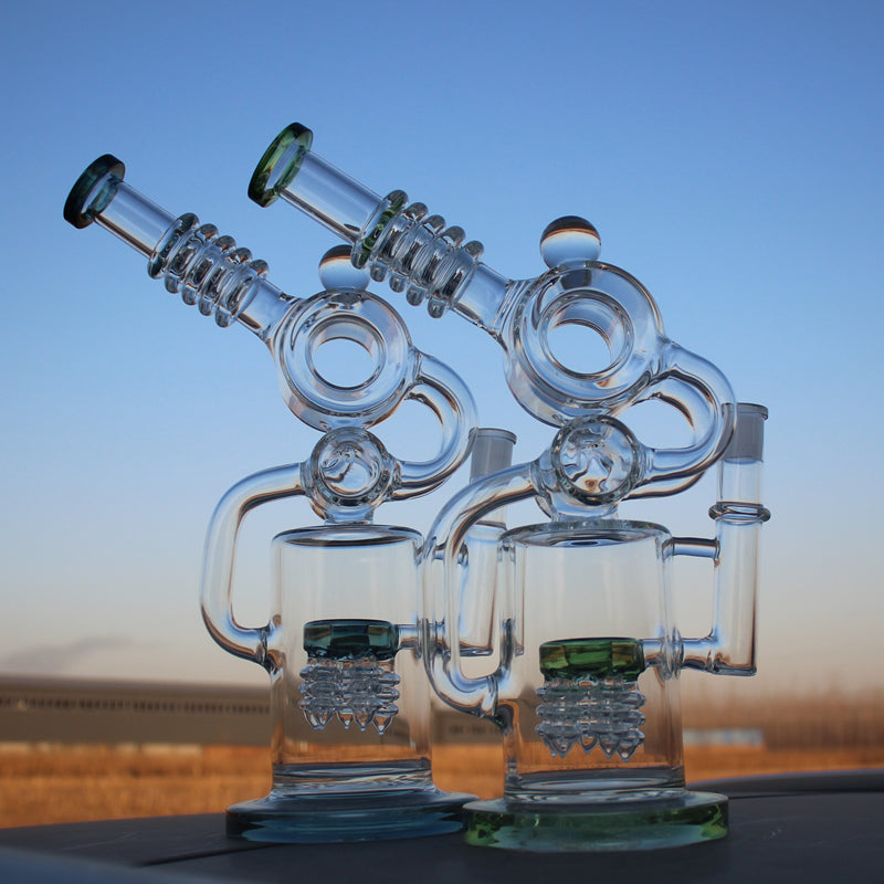 Approx. 11.5&quot; Recycler Style Water Pipe w/ Dual Percs Daze Supply