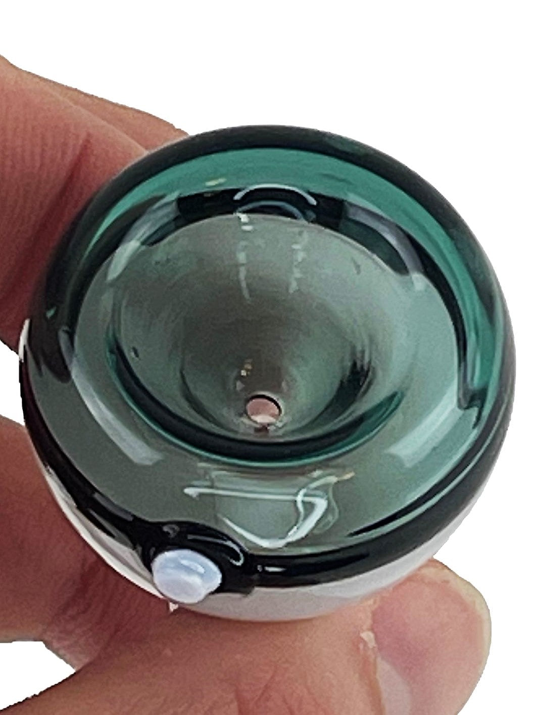 Teal Poke Ball Glass Bong Bowl - 14mm Daze Glass