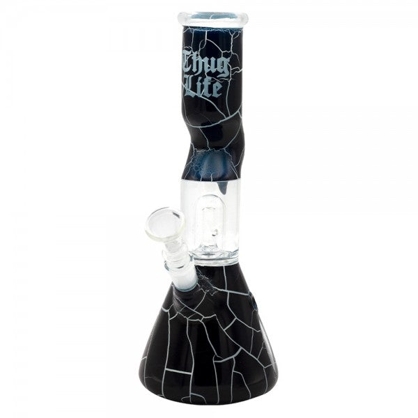 Thug Life | 10&quot; Cracked Stone Glass Water Pipe Thug Life