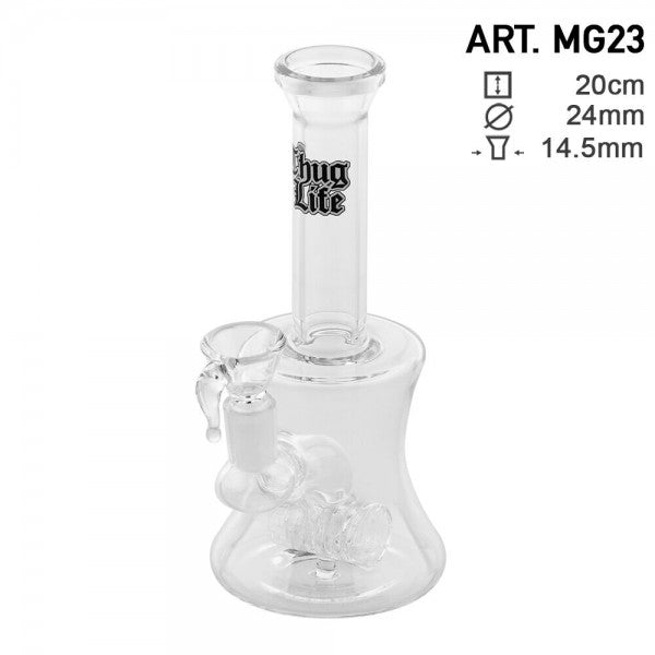 Thug Life | 8&quot; Clear Water Pipe w/ Hammer Percolator Thug Life