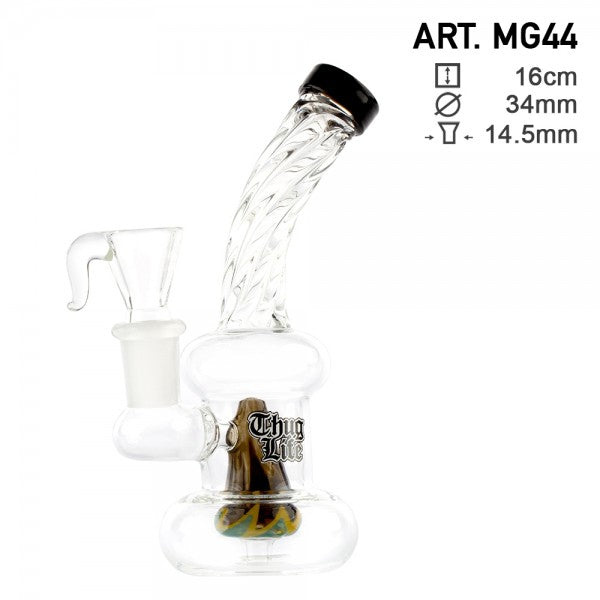 Thug Life | 6&quot; Bubbler Shaped Rasta Water Pipe Thug Life