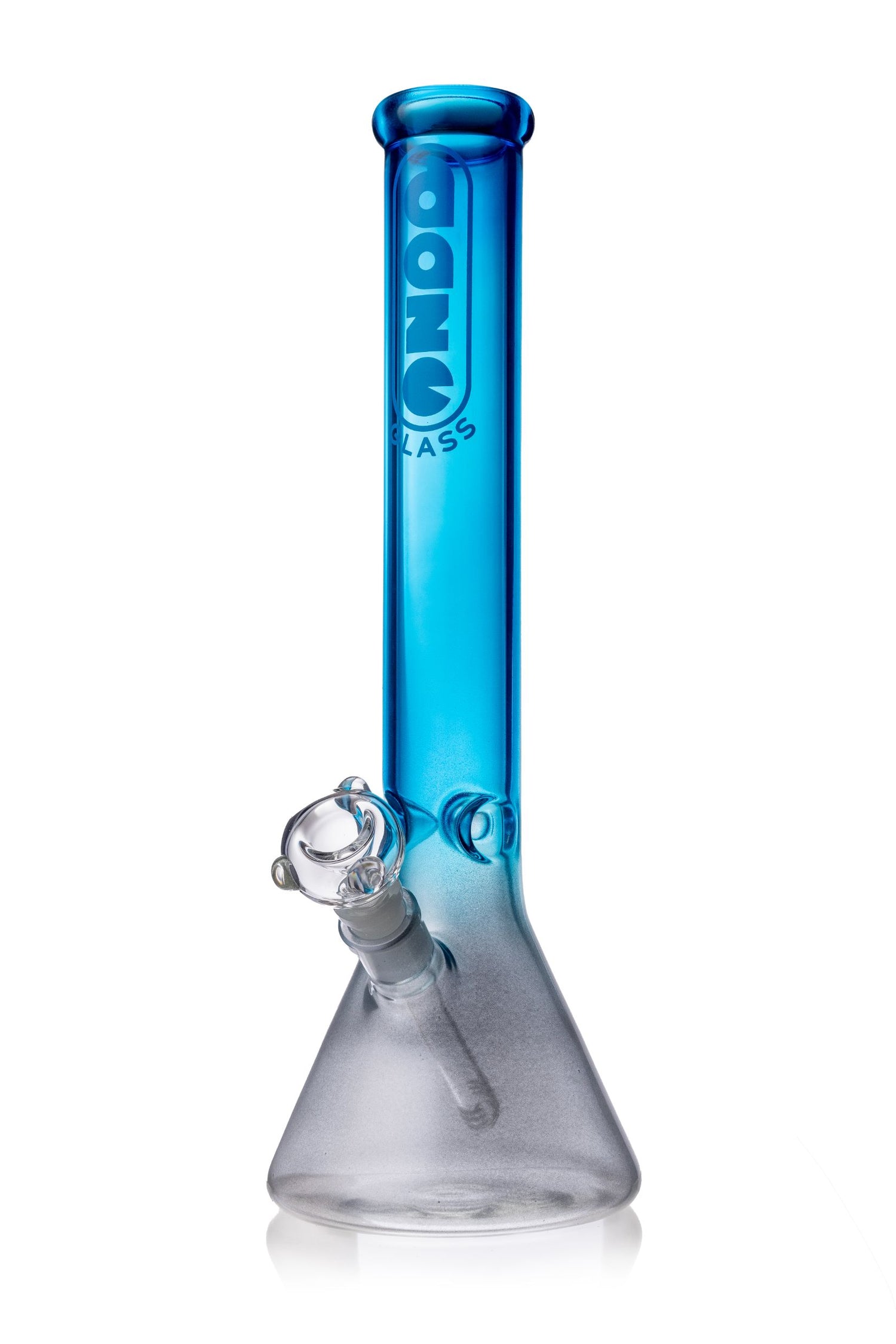Daze Glass - 16&quot; Metallic Silver &amp; Blue Glass Water Pipe